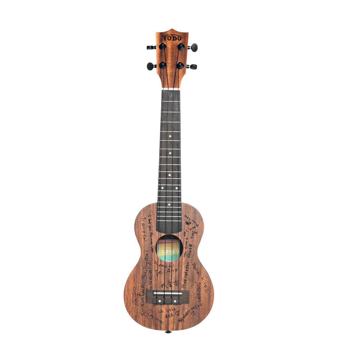 TODO UKULELE - LOVE 520 - Acacia Solid Top Side