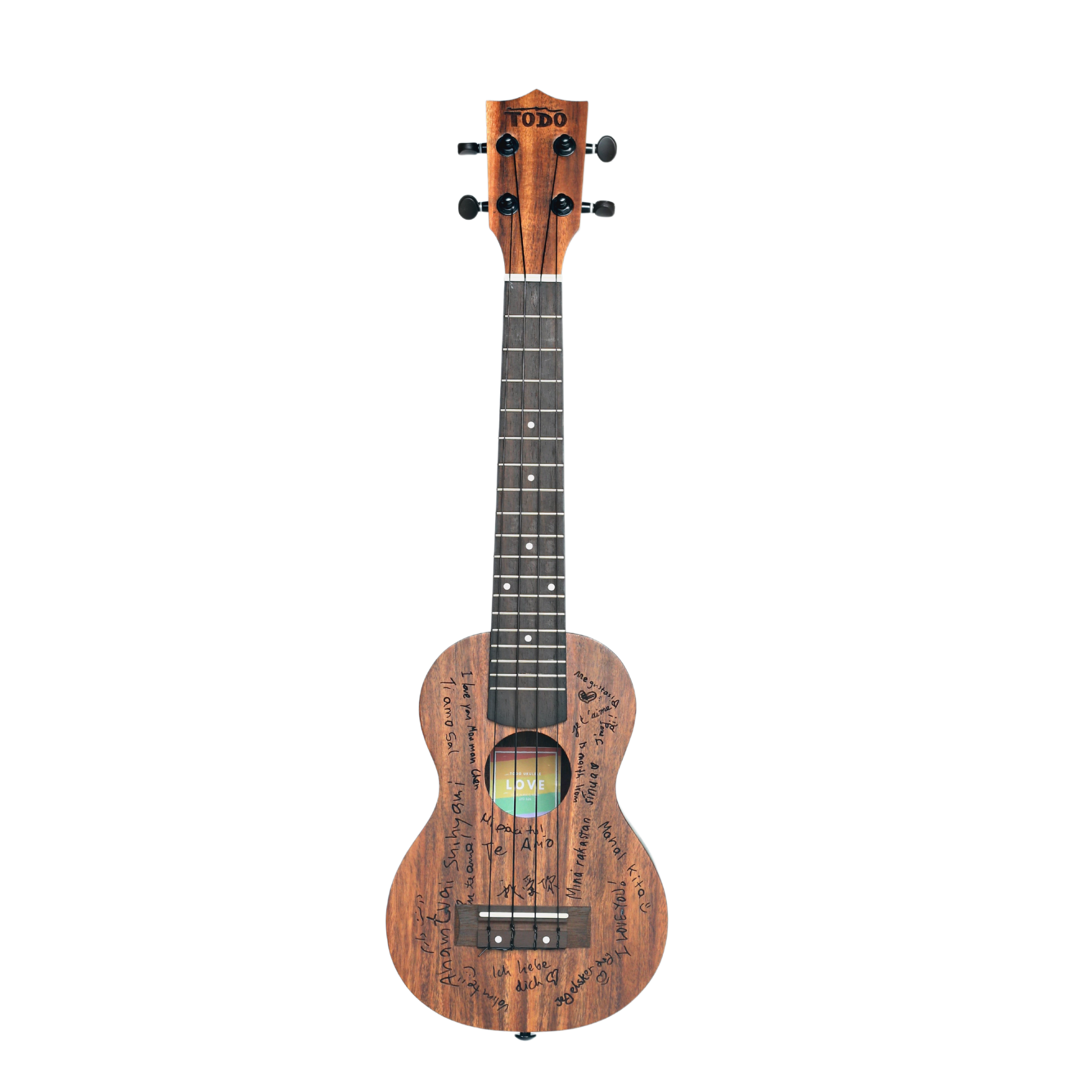 TODO UKULELE - LOVE 520 - Acacia Solid Top Side